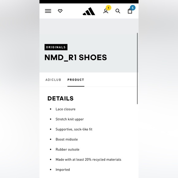 NMD Adidas R1 Originals Shoes - Picture 7 of 7